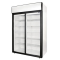 Шкаф холодильный,среднетемпературный, 1000л, 8 полок, белая крашеная оцинков. сталь, 2 стеклянные двери-купе