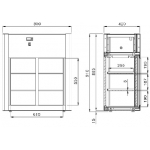 Холодильная витрина настольная 2 двери-купе (стекло) темп.+2..+8С
