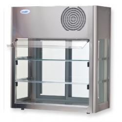 Холодильная витрина настольная 2 двери-купе и шторки (пластик) темп.+2..+8С