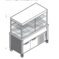 Витрина линии раздачи охлаждаемая, с резервуаром под 4 GN1/1 и холодильным шкафом